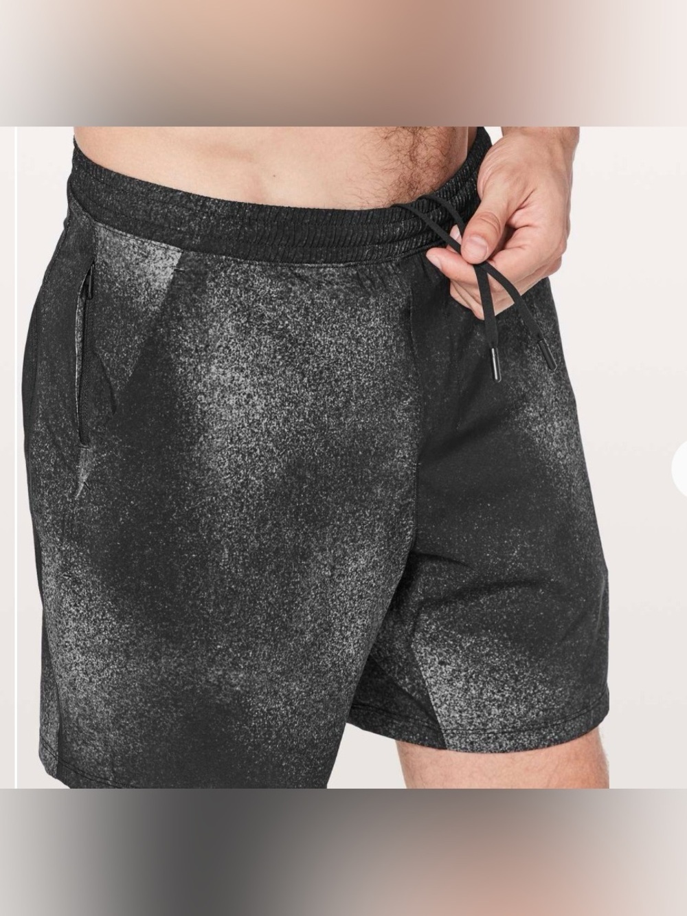 🍋🍋Lululemon Pace Breaker Short
*Linerless 7",Ocean Spray Ice Grey Black, M, euc